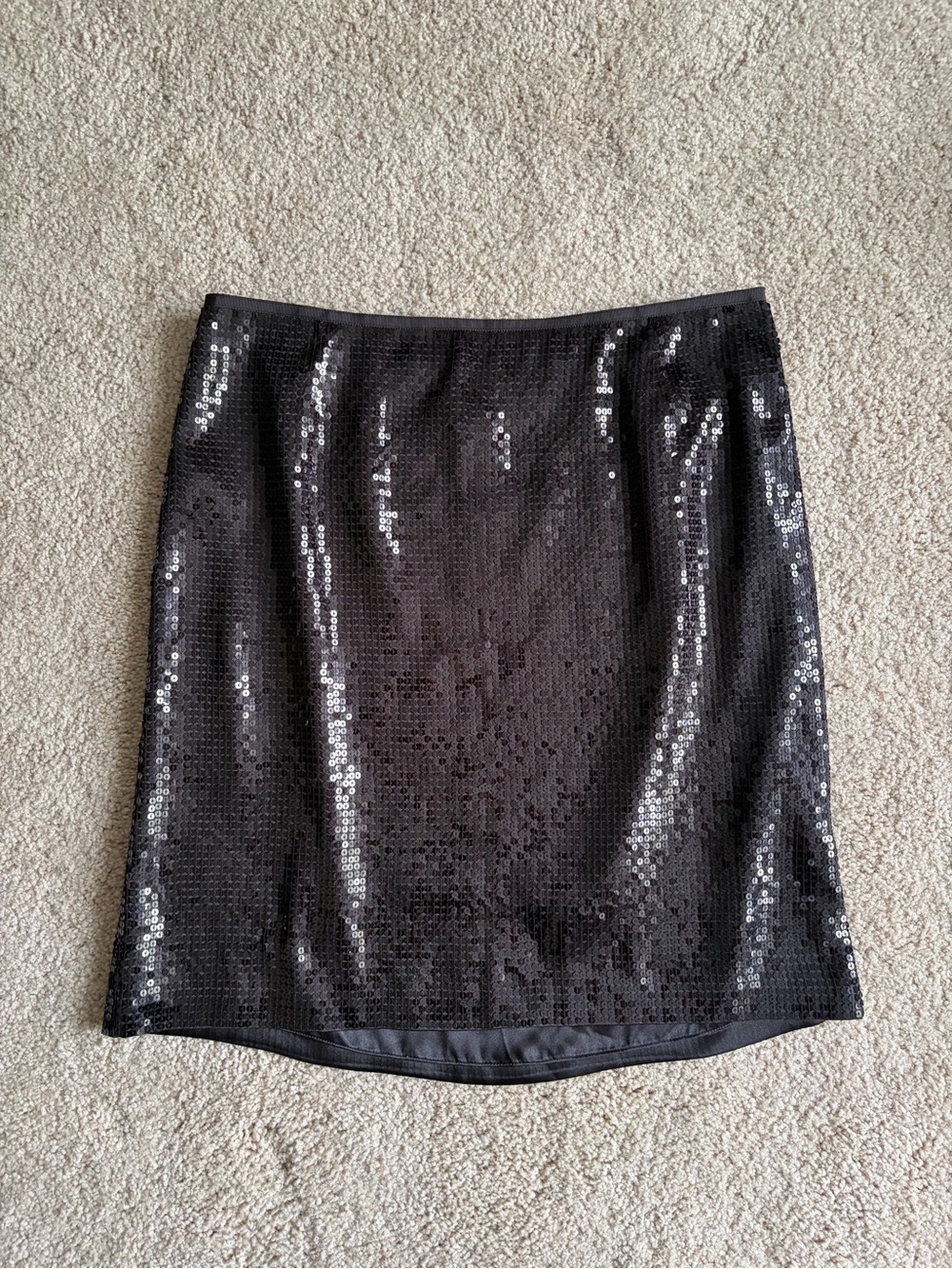 Ann Taylor loft beaded black sequin party event sequence midi size 12 NWT